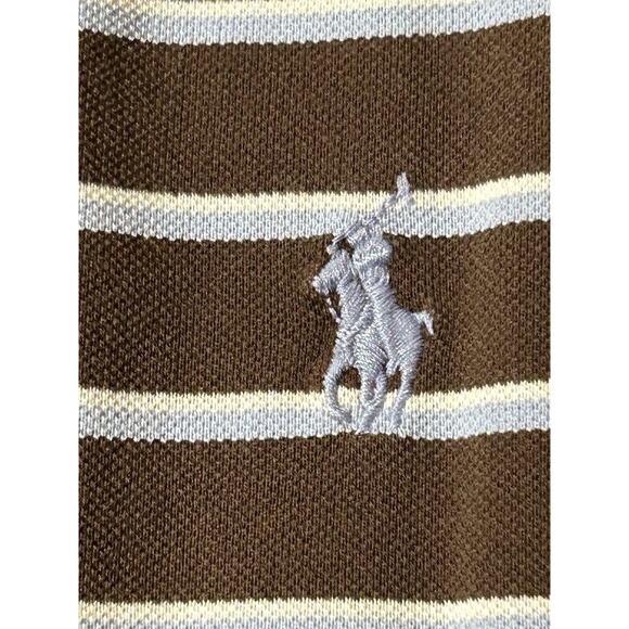 Polo Golf Shirt Mens Large Ralph Lauren Pima Cotton Striped Short Sleeve Sports - Picture 6 of 10